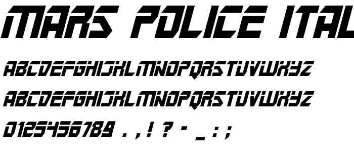Mars Police Italic font